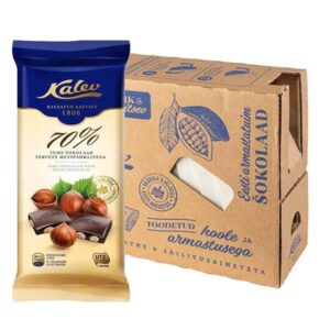 Tummaa suklaata hasselpähkinöillä 100g